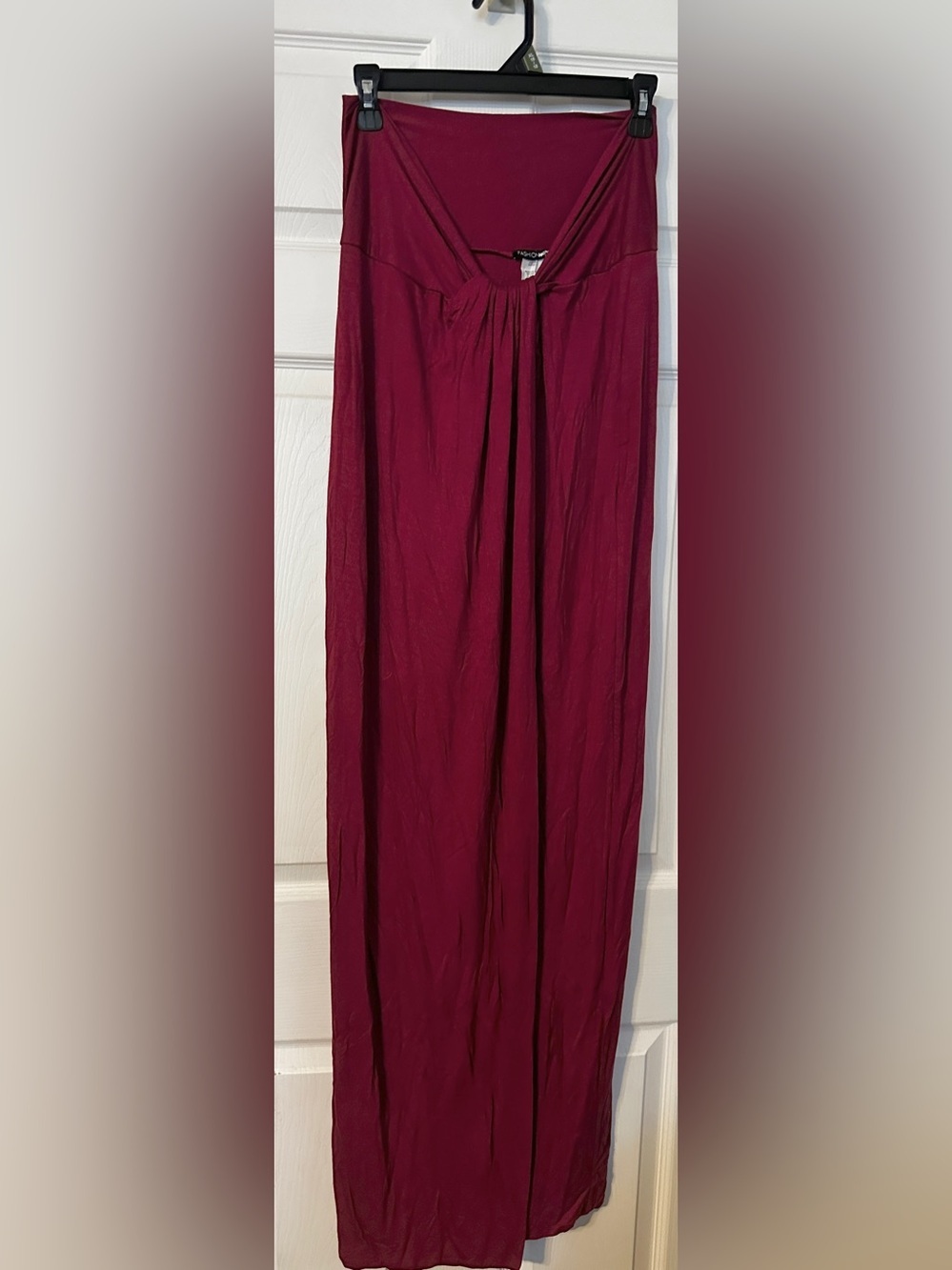 Fashion Nova Wine Red Strapless Ruched Two-Piece Set*bandeau top/Skirt*Sz~XL*NWT